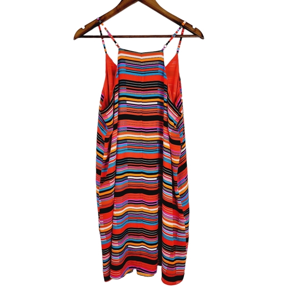 ❤️ Vince Camuto striped multicolored dress size L - Picture 8 of 14